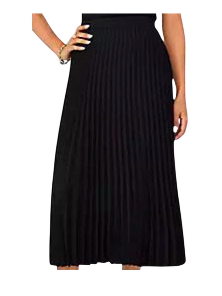 Ann Taylor Pleated Midi Skirt In Black